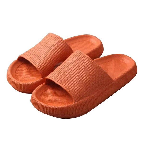Comfortable Breathable Thickened Soles Soft House Slippers Orange 38-39