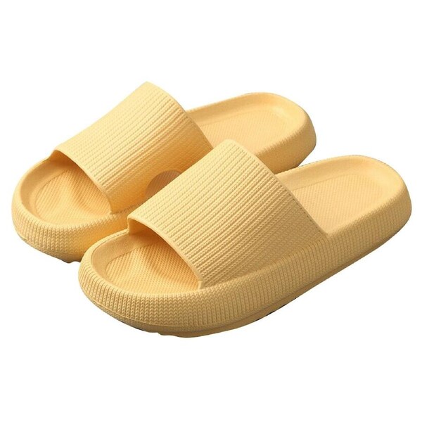 Comfortable Breathable Thickened Soles Soft House Slippers Yellow 38-39