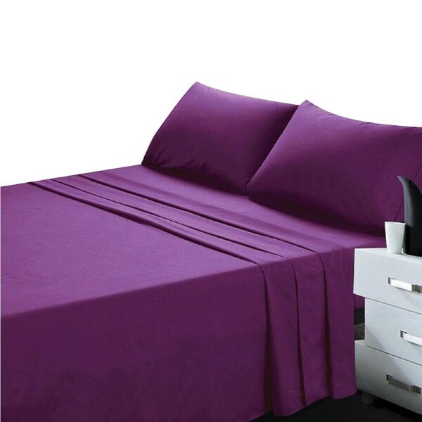Soft Bed Sheet and Pillowcase Set Ultra High GSM - Purple Queen