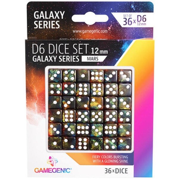 Gamegenic Galaxy Series - Mars - D6 Dice Set 12 mm (36 pcs)