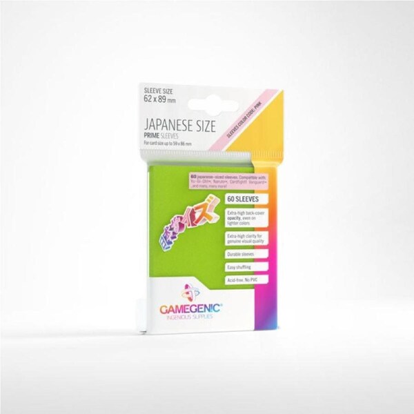 Gamegenic Prime Japanese Sized Sleeves Lime