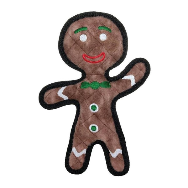 Holiday Gingerbread Man Tuffy Tough Dog Toy 28cm x 19cm x 4.6cm