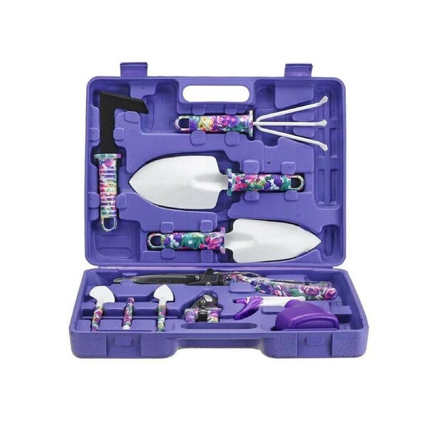 Multifunctional Gardening Spray Pruner Shover Tool Set Purple