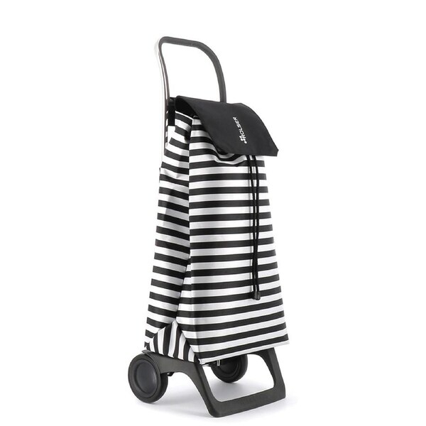 Rolser 43L 2 Wheel Folding Base Shopping Cart Trolley 64.5x41cm Black & White