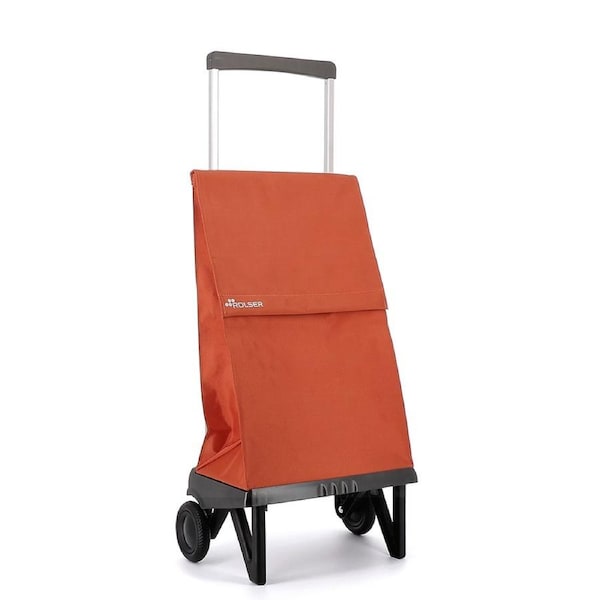 Rolser 40L 2 Wheel Folding Base Portable Shopping Cart Trolley 52x40cm Orange