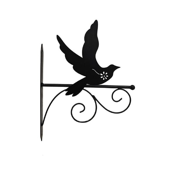 Willow & Silk Black 33.5cm Flying Bird Silhouette Wall Hook Bracket