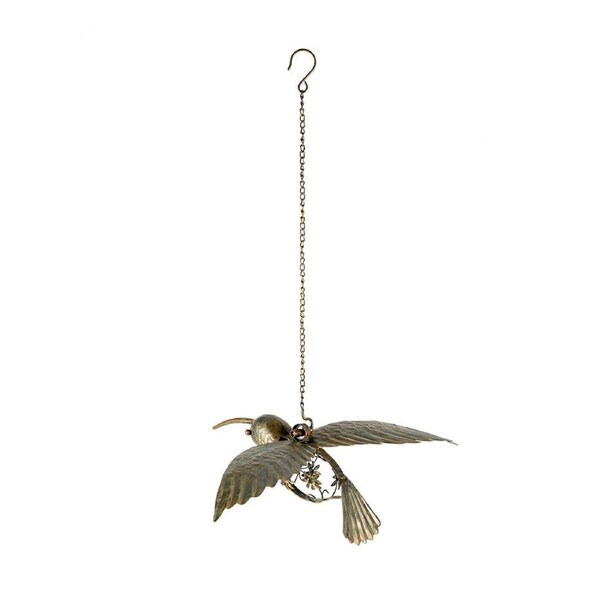 Willow & Silk Large Metal Hanging Hummingbird Decor