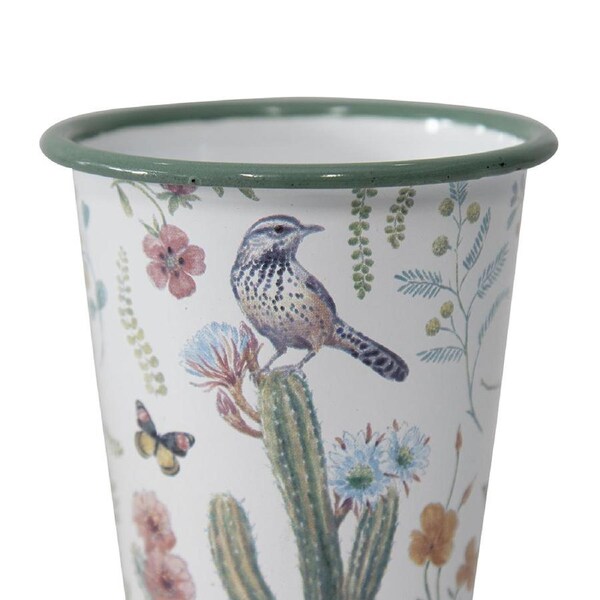 Willow & Silk Spring Set of 6 Birds & Flowers 9cm Planter Pots
