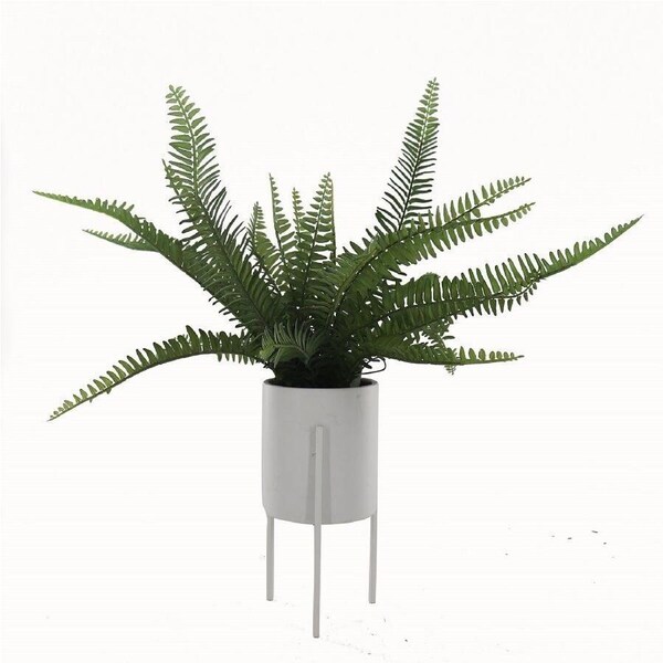 Willow & Silk Artificial 56cm Green Fern Plant In Pot w/Stand