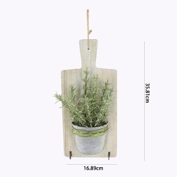 Willow & Silk Hanging 36cm Artificial Rosemary Plant Chopping Board w/Hooks