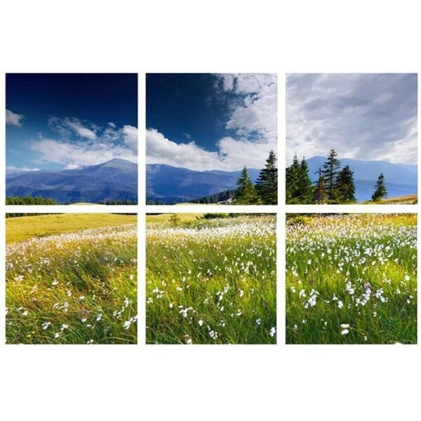 Willow & Silk Hanging 40cm Set of 6 'Swiss Alps In the Summer' Wall Art