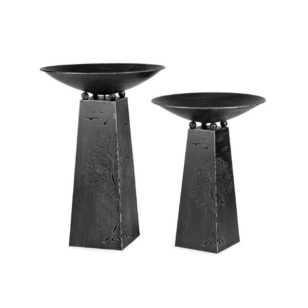 Willow & Silk Set of 2 Nested Lasercut Tree & Birds Design Planters