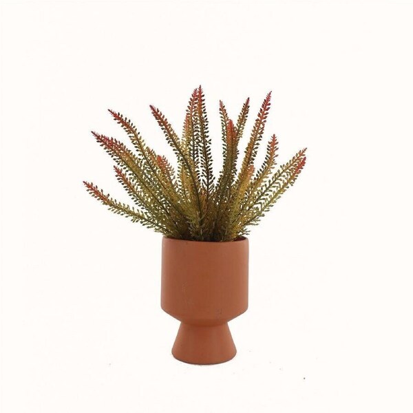 Willow & Silk Artificial 32cm Fern Plant In Ceramic Vase Pot
