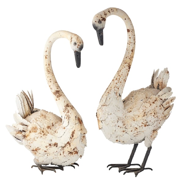 Willow & Silk Garden Ornament Swan Couple