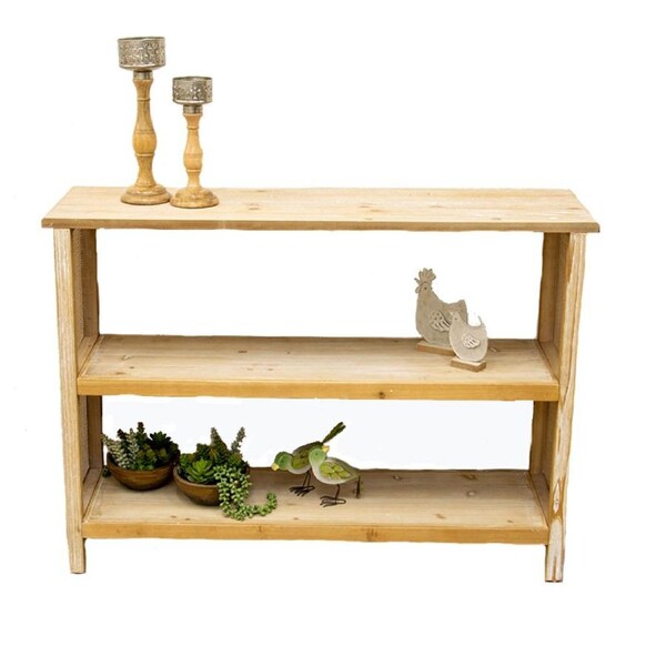 Willow & Silk 120cm 2-Tier Wooden Strand Lattice Console/Hallway Table/Organiser