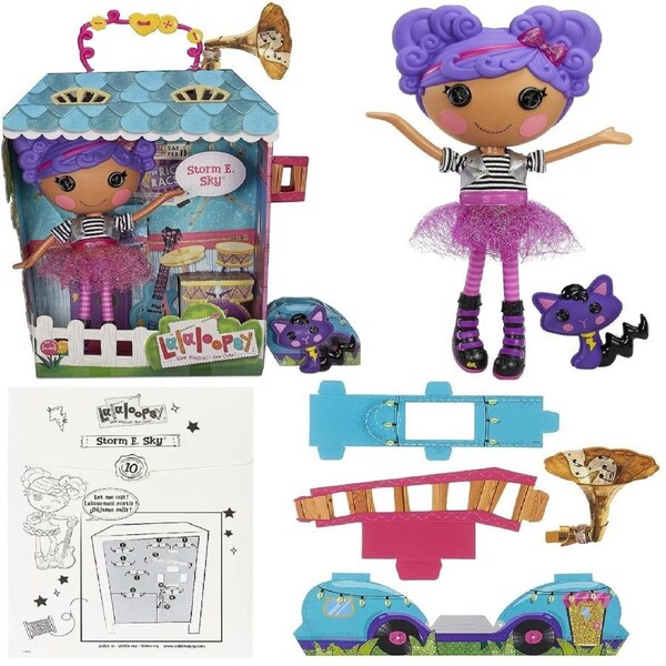 Lalaloopsy-Storm E.sky-Large 13 Inch Doll Crumbs Sugar Cookie Pet Puppy Sky Play Fashion Fun