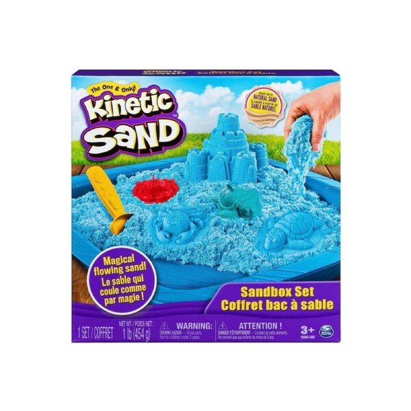 Kinetic Sand Sandbox Playset with 1 Lb Sand blue Castle Dig Scoop
