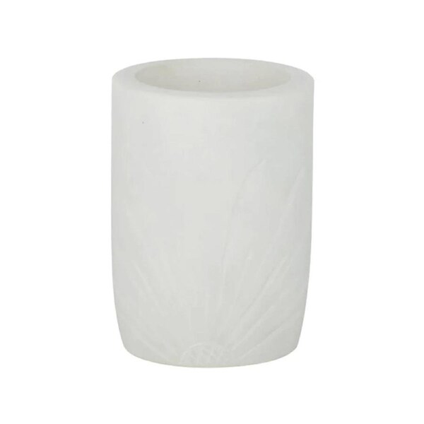 Casa Regalo Sadie Marble Decorative Cup Home Bathroom Storage Decor White