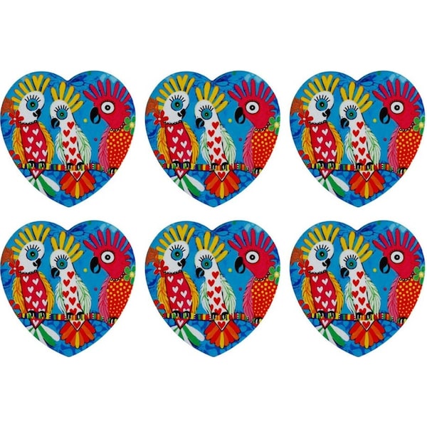 6pc Maxwell & Williams Love Hearts 10cm Ceramic/Cork Cups/Mugs Coaster Chatter