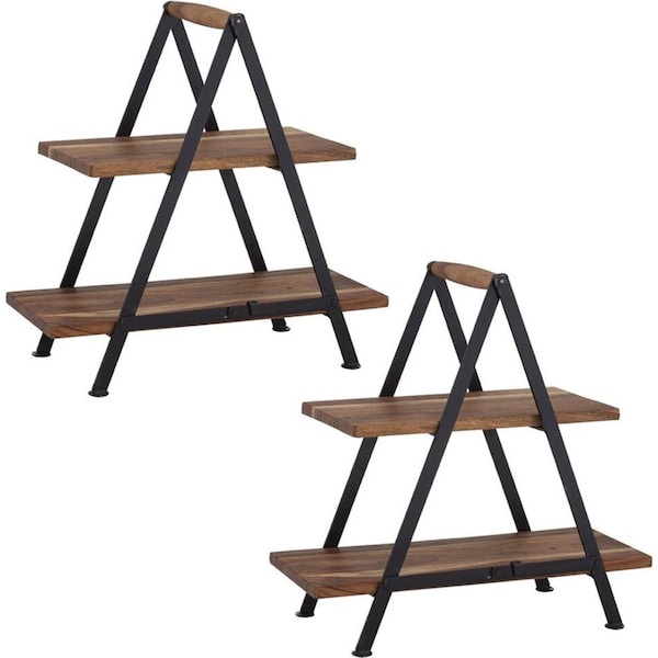 2PK Davis & Waddell Fine Foods Two Tier Wood Cake/Cupcake Serving Stand Taste