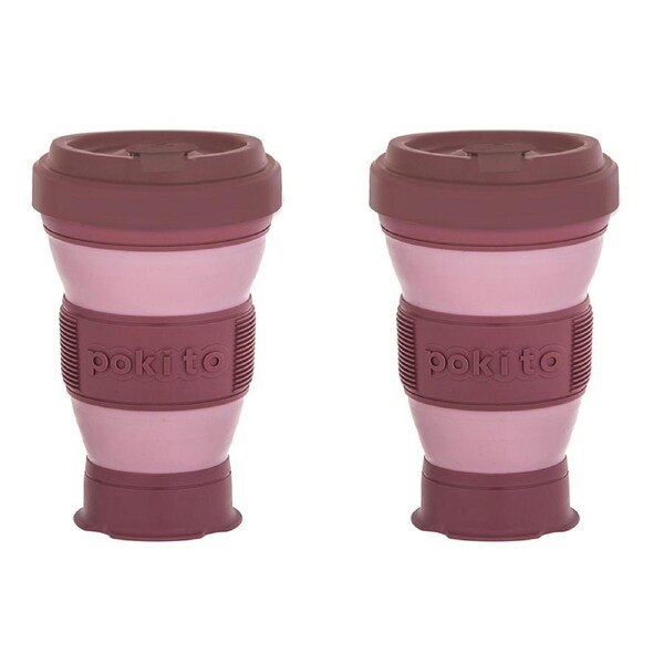 2x Pokito 475ml Hot/Cold Pop Up Cup Collapsible Reusable Travel/Eco-Friendly PK