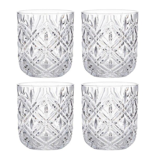 4pc Fine Foods 280ml Deluxe Double Old Fashion Glass Whiskey/Rum/Bourbon Clear
