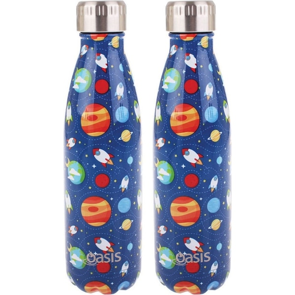 2x Oasis 500ml Water Thermo Bottle/2 Wall/Stainless Steel/Cold/Hot/Drink Space