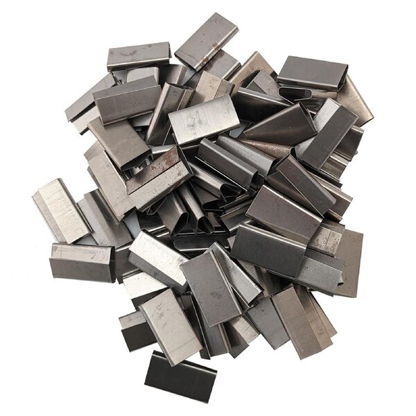 100x Metal Clips for Metal/Steel Strap with Width Range 16-19mm for Heavy Duty Manual Strapping Packing Packaging Equipment
