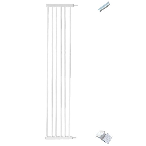 riin 32cm Wide Extension Panel Kit for Extra Tall 150cm Baby Pet Security Gate Metal Safety Guard Tension Pressure Mounted for Children Dog Kitten