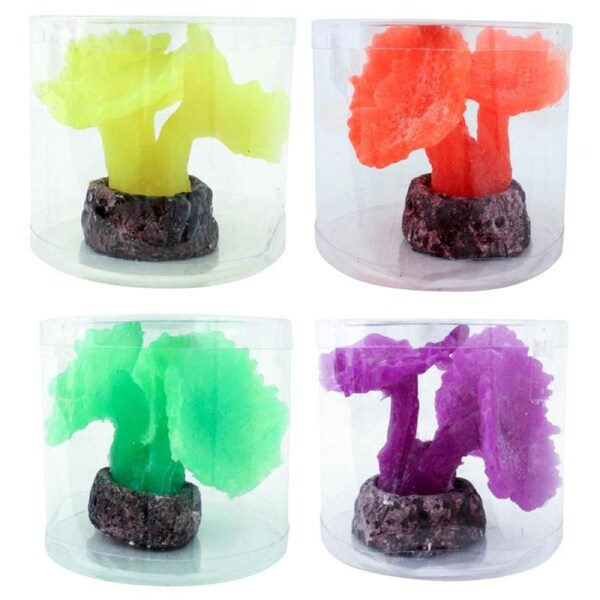 Ozoffer Fluro Coral Leaf Fish Aquarium Decoration Ornaments Fish Bowls