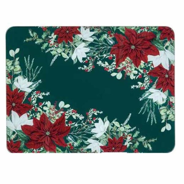 Ashdene Kitchen GLASS Poinsettia Surface Saver Christmas