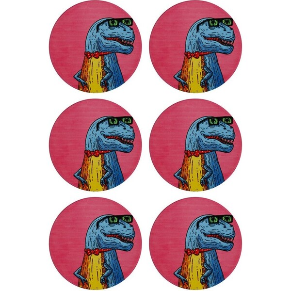 6x Maxwell & Williams Mulga The Artist 10.5cm Round Ceramic Cup Coaster Trex