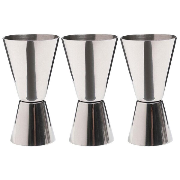 3x Barcraft Stainless Steel Double 25/50ml Cocktail/Martini Jigger Spirit Pourer