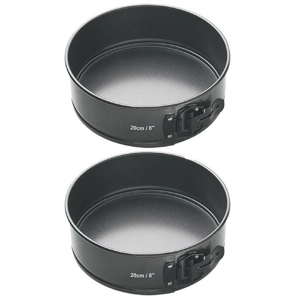 2x Mastercraft 20cm Round Heavy Removable Base Baking Spring Form Cake Pan/Tray