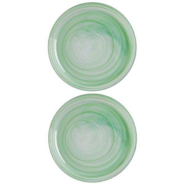 2x Maxwell & Williams 39cm Marblesque Dinner Serving Glass Dish/Plate Food Mint