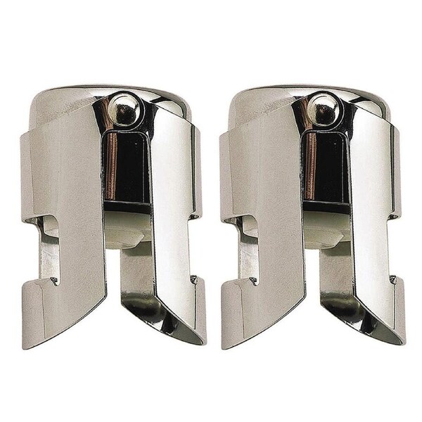 2x Barcraft Stainless Steel Wine/Champagne/Prosecco Bottle Stopper Bar Accessory