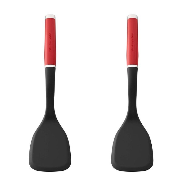 2x KitchenAid Classic Nylon 30.3cm Turner Cooking Utensils Heat Resistant Red