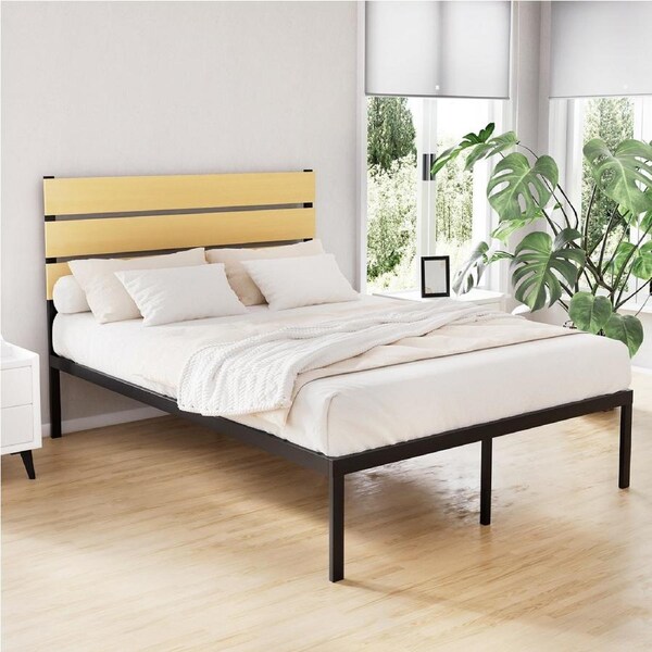 Artiss Metal Bed Frame Double Size 190x140cm Bed Base Platform PAULA