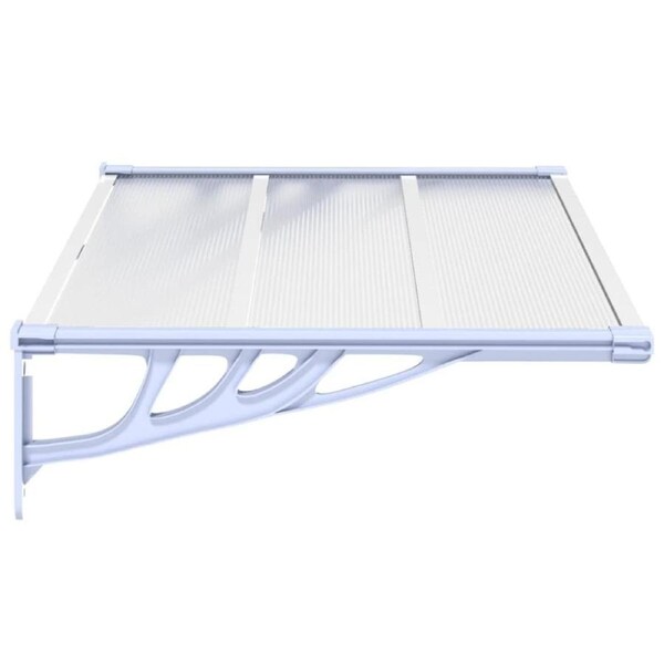 Outdoor Door Awning Window Canopy Cover Rain Shield Sun Shade 122x90cm Grey