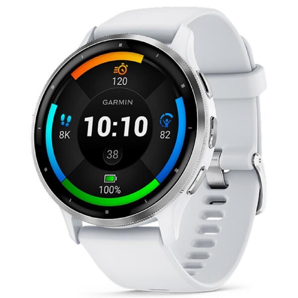 Garmin Venu 3 Silver Bezel w Whitestone Case