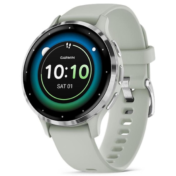 Garmin Venu 3S Silver Bezel w Sage Grey Case