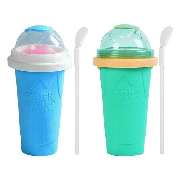 Slushie Maker Cup Quick Freeze Magic Squeeze Cup BLUE+GREEN