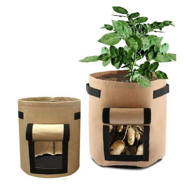 Brown 30X35cm & 35X40cm Potato Grow Planter Container Bag
