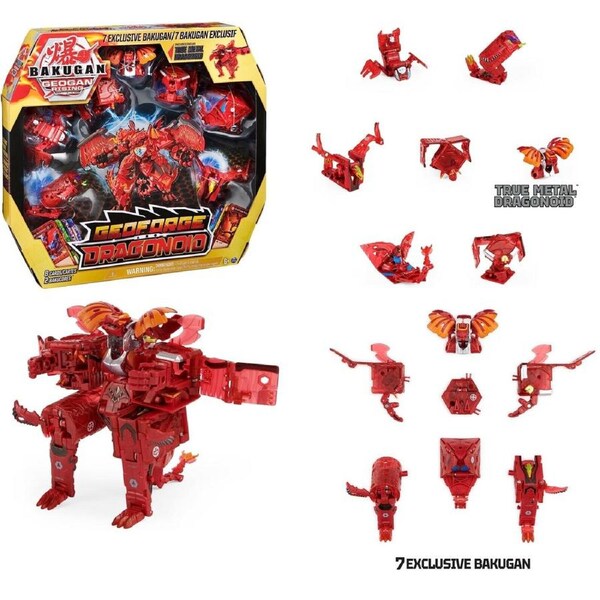 BAKUGAN GeoForge Dragonoid 7-in-1 Includes Exclusive True Metal Battle Cards Fun