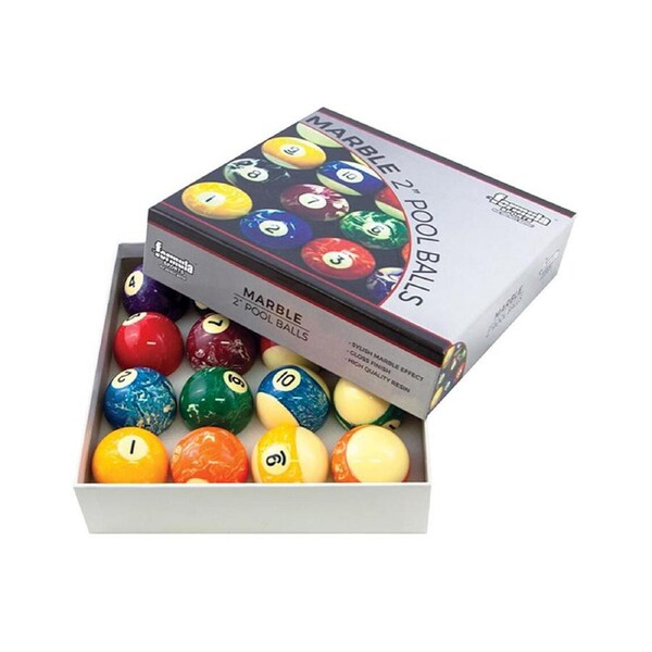 Formula Sports Marble Pool/Billiards Balls 2" Boxed Numbered 1-15 Multicoloured