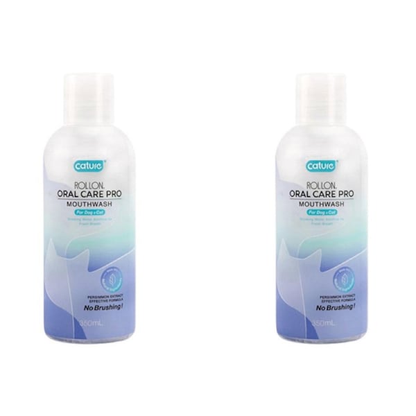 2x Cature Rollon Pet Dog/Cat 350ml Mouth Wash Bottle Oral Teeth Dental Care Pro
