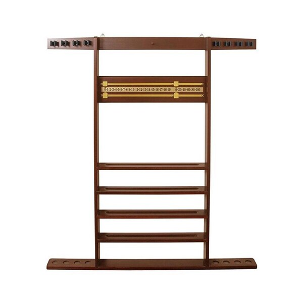Formula Sports Combi Billard Snooker Pool Wall Mount Cue Rack Walnut 105x95cm