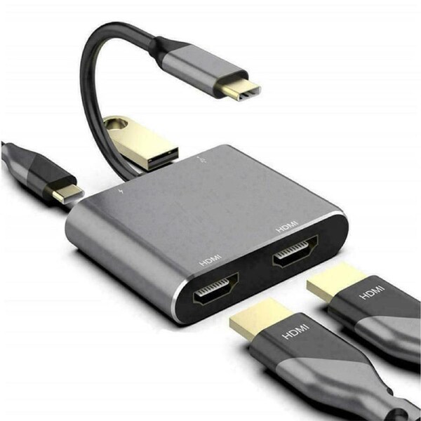 Catzon Type C to HDMI Converter 4 in 1 Adapter for MacBook Pro Air 2020/2019 Dell XPS 13/15,etc