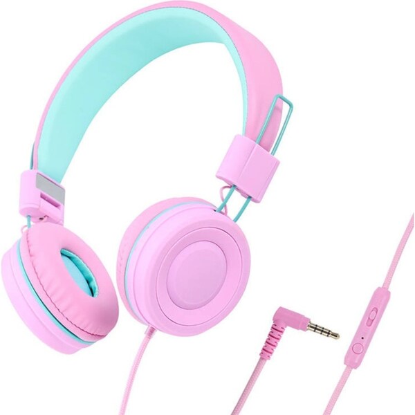 Catzon Kids Headphones Adjustable Headband Foldable for Study Tablet-Pink