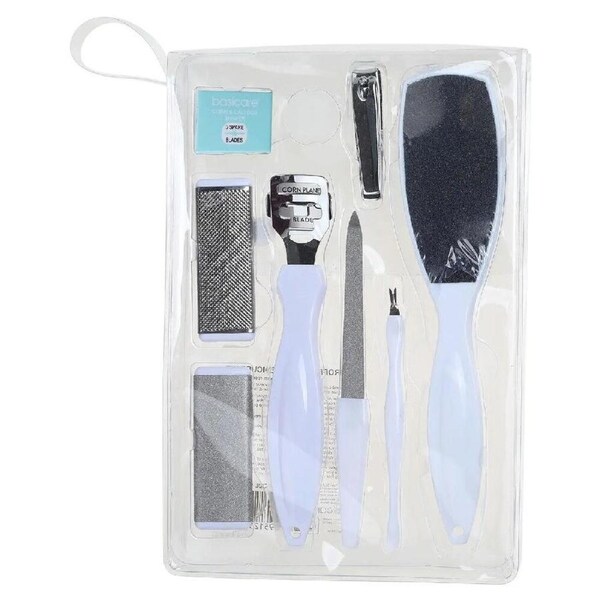 Basicare Professional 9 Piece Pedicure Kit Foot Care and Grooming Set